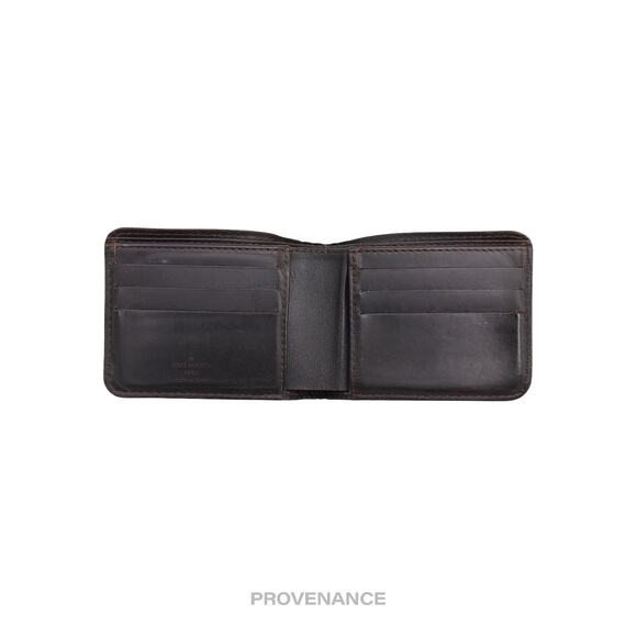🔴 Louis Vuitton 6CC Bifold Wallet - Utah Brown Leather - Picture 6 of 9